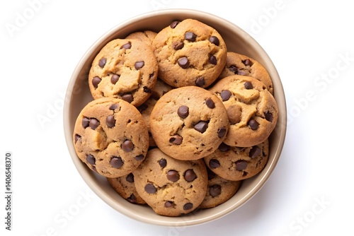 Delicious chocolate chip cookies in a bowl