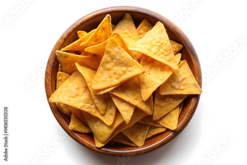 Delicious Tortilla Chips in a Wooden Bowl