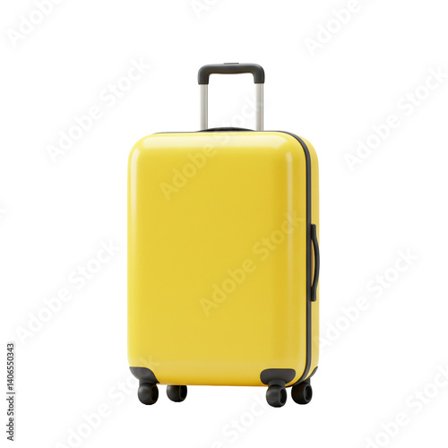 A vibrant yellow suitcase ready for travel adventures This wheeled carry on is perfect for short trips or weekend getaways Ideal for showcasing travel and vacation themes