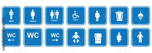 
Set of restroom, toilet icon collection. Male and female restroom. Vector Illustration.
