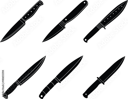 Black Knife Vector Illustration Bundle Collection