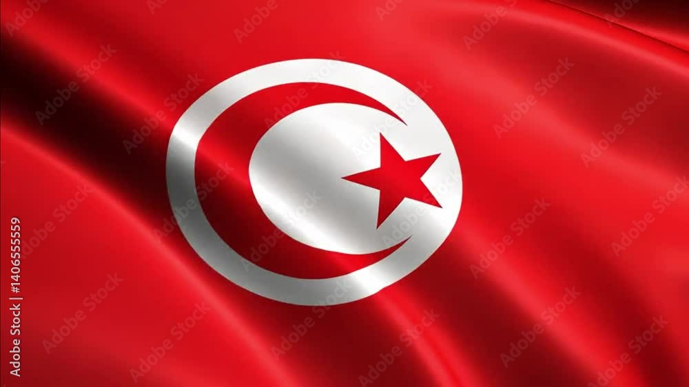 tunisian flag for national Day or Independence Day of tunisia