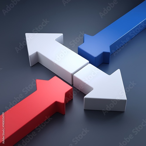 Intersecting Arrows Representing Divergent Paths and Choices