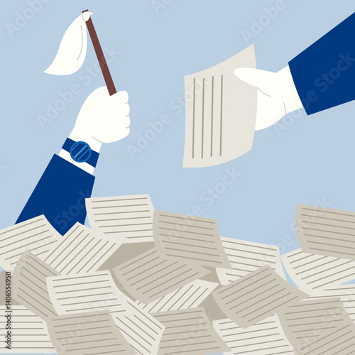 Angry fist smashing a surface next to a fallen envelope, symbolizing frustration, anger at injustice, or rejection of system control.
