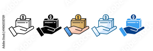 Crowdfunding Icon Set Multiple Style Collection