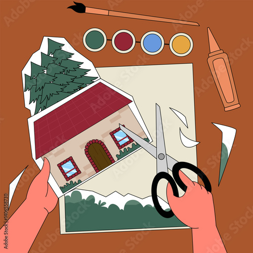 A smiling girl enjoys a peaceful moment knitting with colorful yarn balls, embracing a tech-free creative hobby and handmade craft tradition.