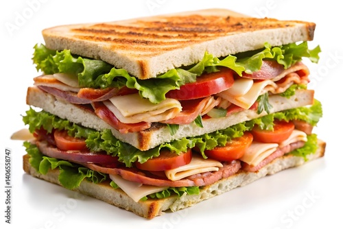Delicious layered sandwich, perfect for a satisfying meal.