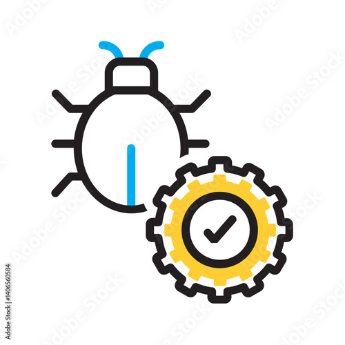 Vector multi color icon for Bug patches