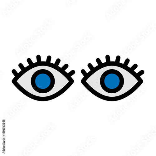 Open Eyes Vector Filled Icon Design