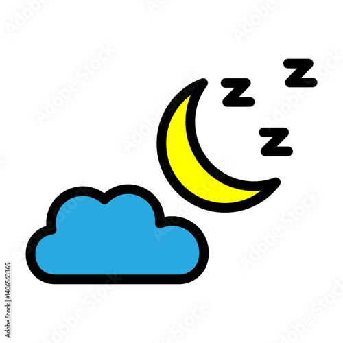 Night Sky Vector Filled Icon Design
