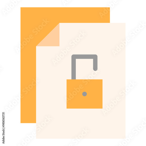 Unlock Document Flat Icon