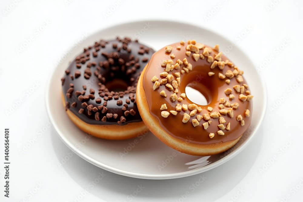 chocolate donut on a plate chocolate donut on a plate