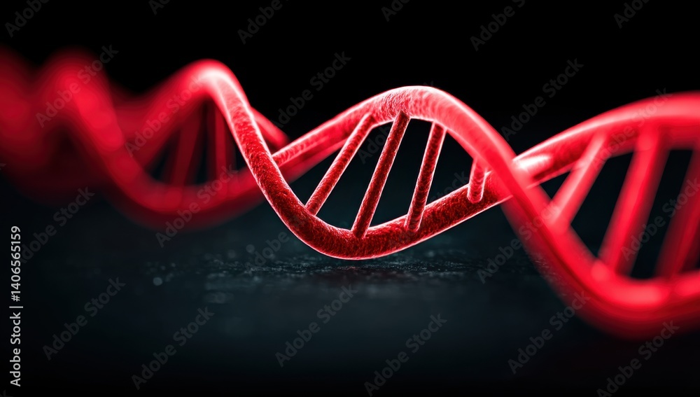 Intricate Red DNA Double Helix Structure Intricate Red DNA Double Helix Structure