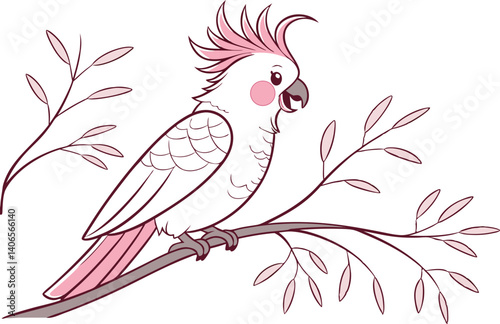 Pink coquette illustration vector design isolated on white background.