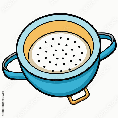 Colander illustration flat vector design