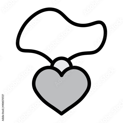 HeartShaped Locket Vector Filled Icon Design
