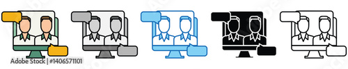 Coaching Icons Set – Editable Vector Icons in Multiple Styles