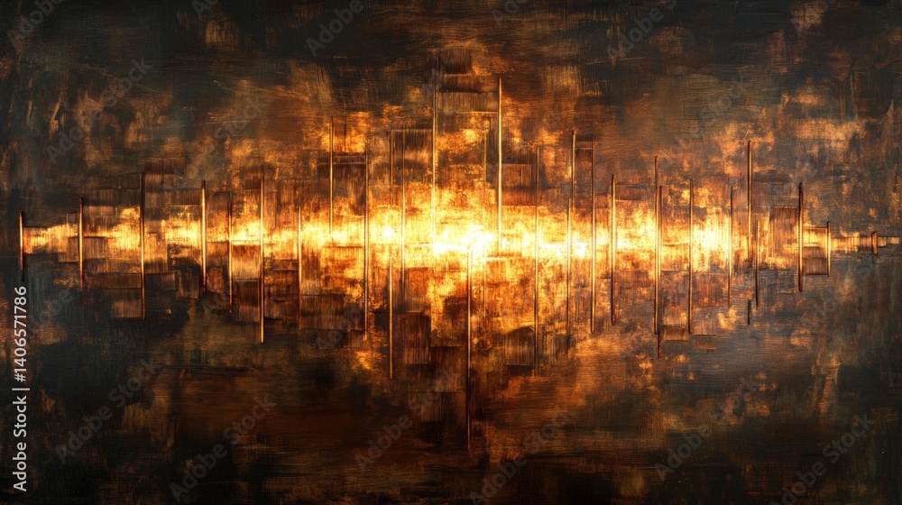 Fototapeta premium Abstract Orange Brown Glowing Energy Texture Background