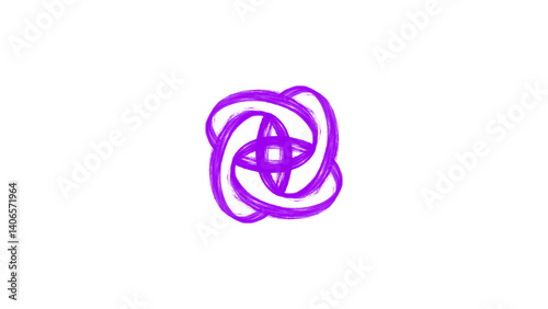 abstract 2d spiral logo shape on transparent background