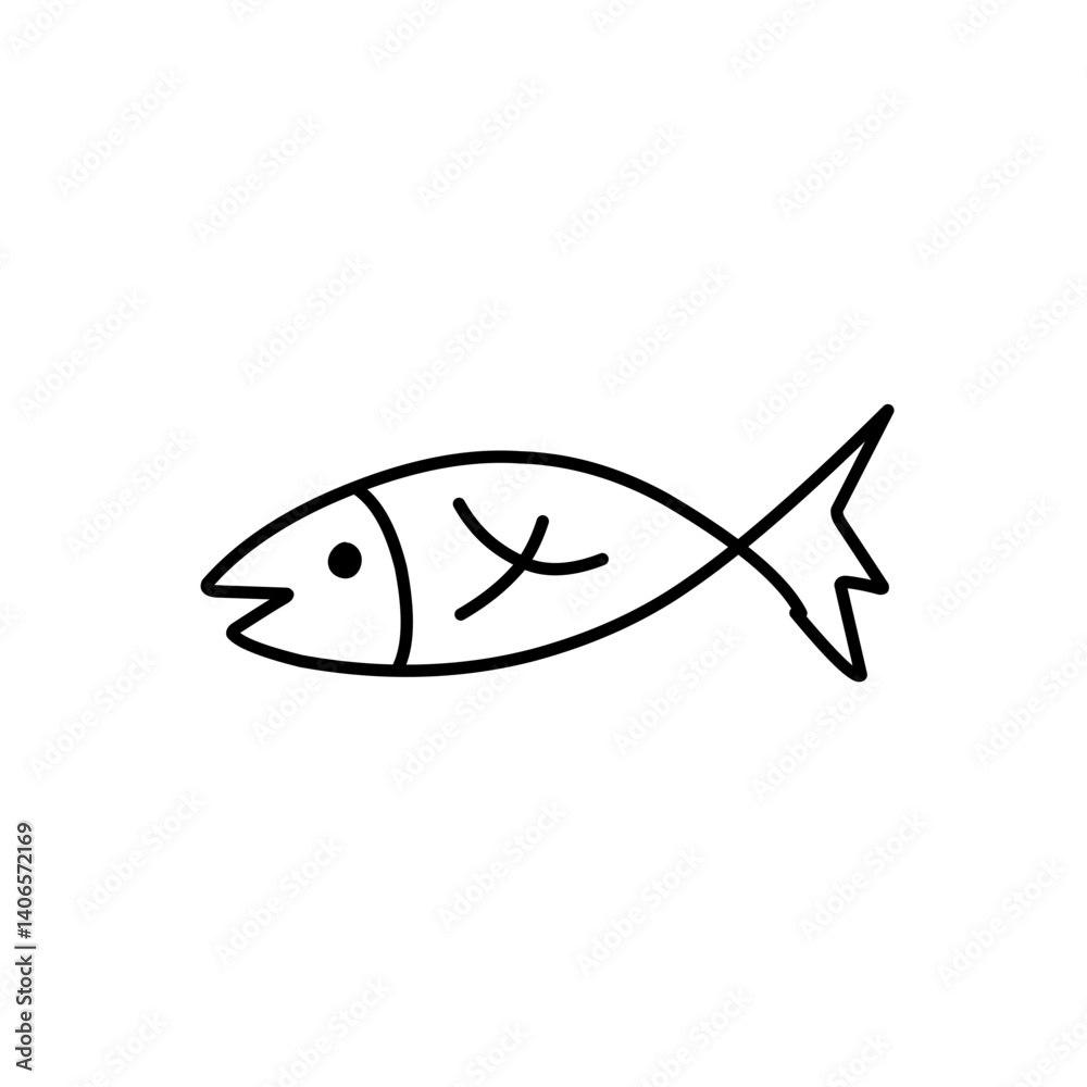 simple line doodle fish simple line doodle fish