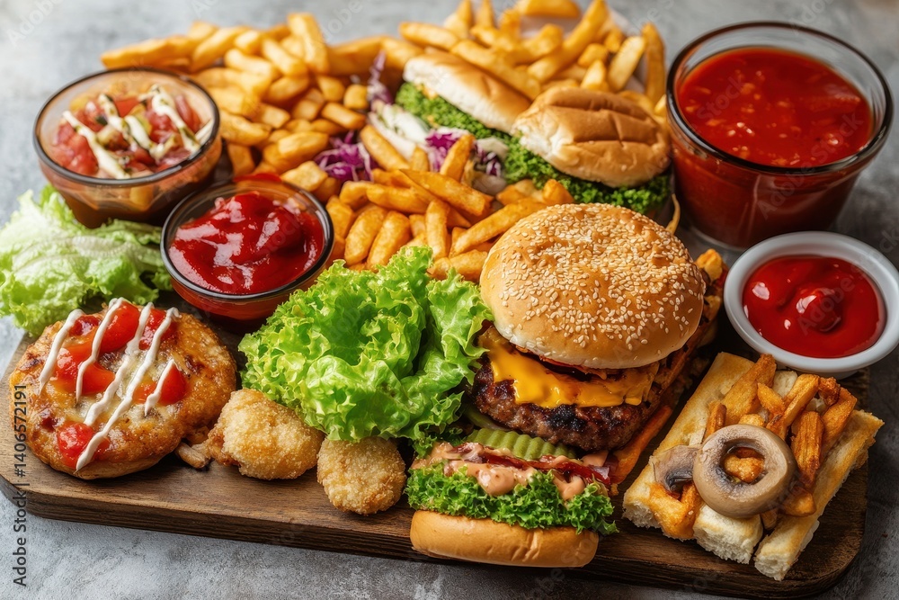 Assorted fast food platter (2) Assorted fast food platter (2)