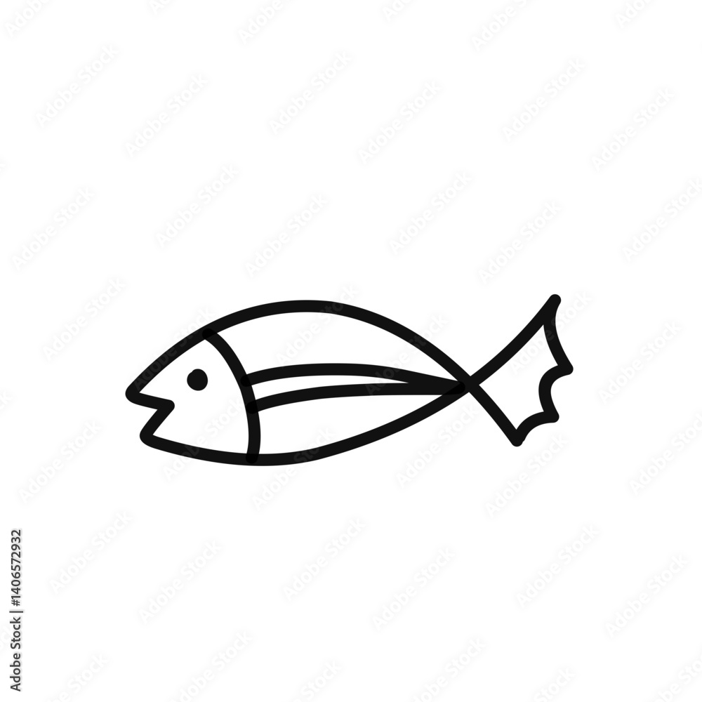 Obraz premium simple line doodle fish