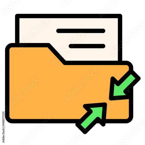 Compress Folder Filled Icon