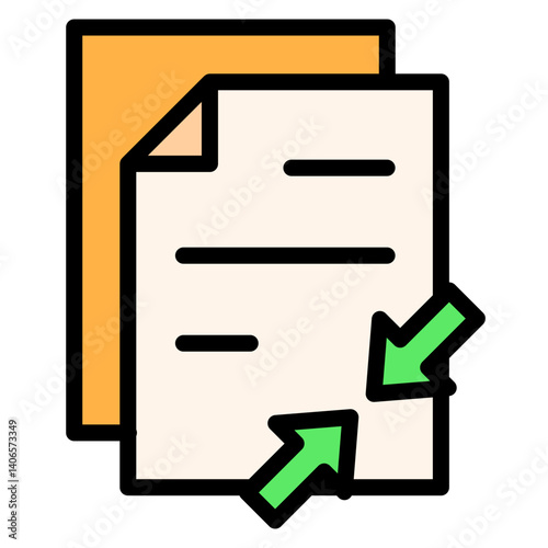 Compress Document Filled Icon