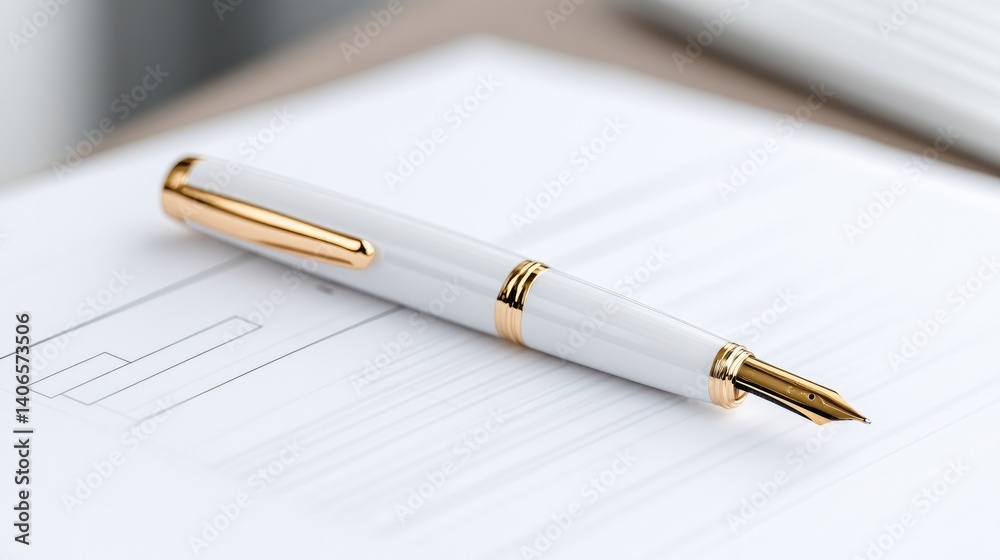 Formal document and pen ready for signature Formal document and pen ready for signature