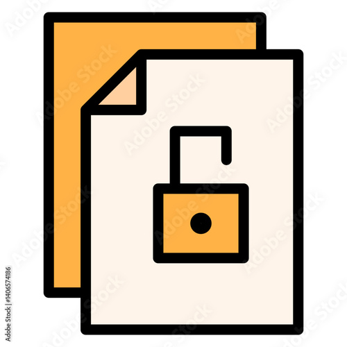 Unlock Document Filled Icon