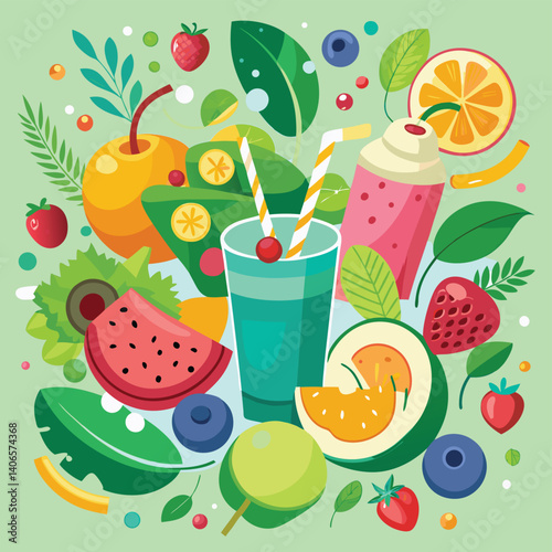 fruit juice and fruits
