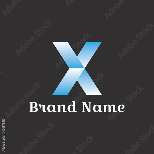 X letter logo. Fully vector file.Abstract 3D business logo design concept with a red check mark vector sign