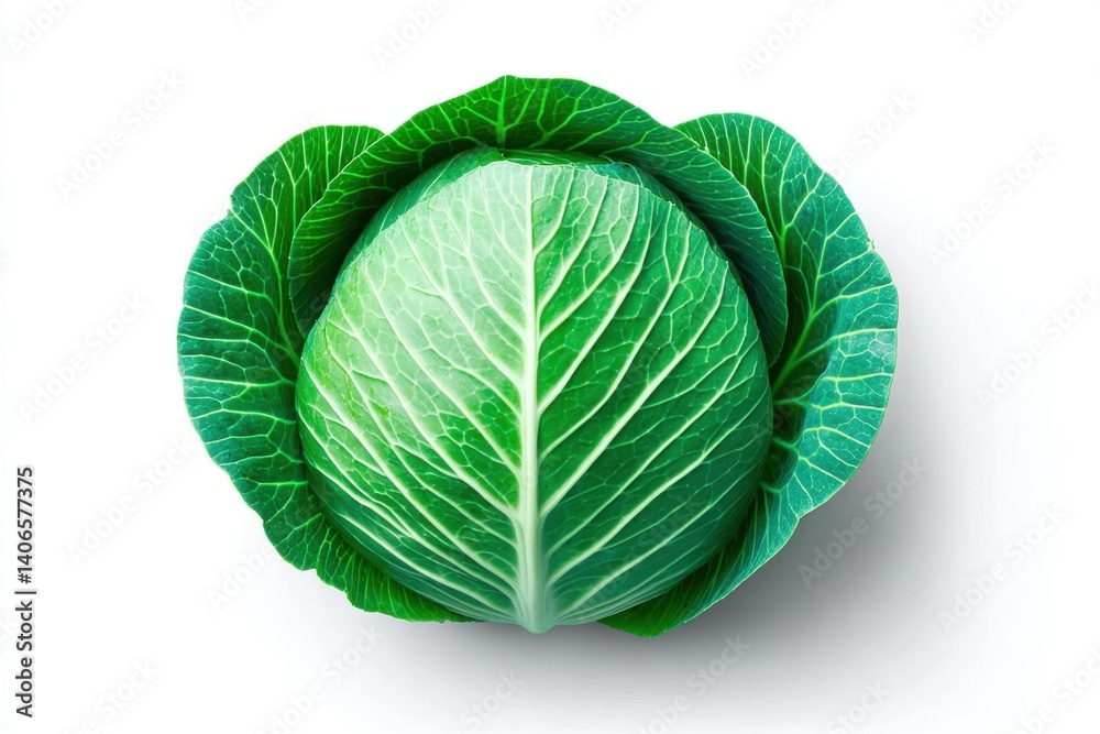 Obraz premium Vibrant Green Cabbage: A Fresh and Healthy Vegetable