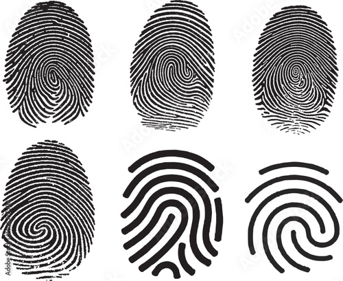 Fingerprint Icon Set Collection for Security and Identification