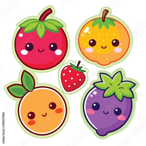 Cute cartoon fruits