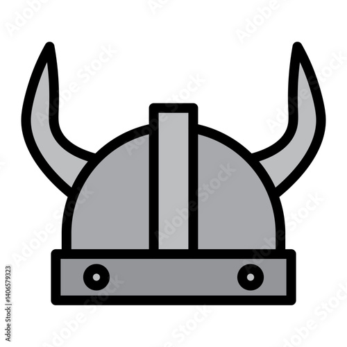 Viking Helmet Vector Filled Icon Design