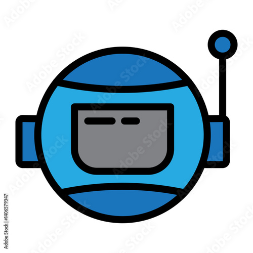 Space Helmet Vector Filled Icon Design