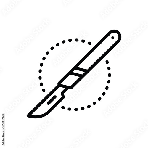 Black line icon for surgical knife