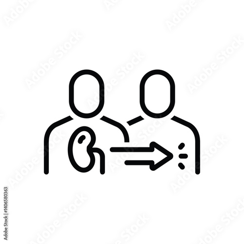 Black line icon for transplant