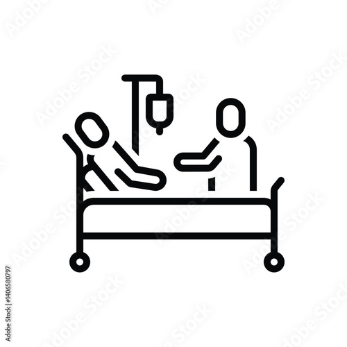 Black line icon for chemotherapy