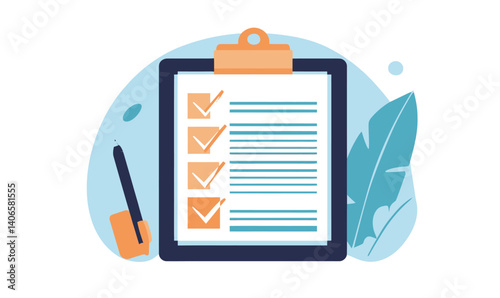 Minimalist Online Employment Contract Checklist Vector Illustration for Business Use