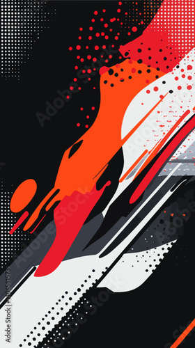Dynamic Abstract Geometric Vector Design for Sportswear and T-Shirts