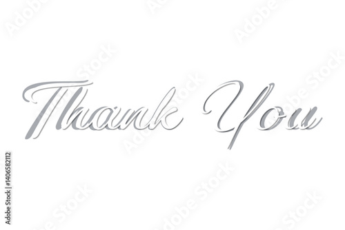 手書き風の筆記体で書いたThank You（ありがとう）の文字（カリグラフィー）
