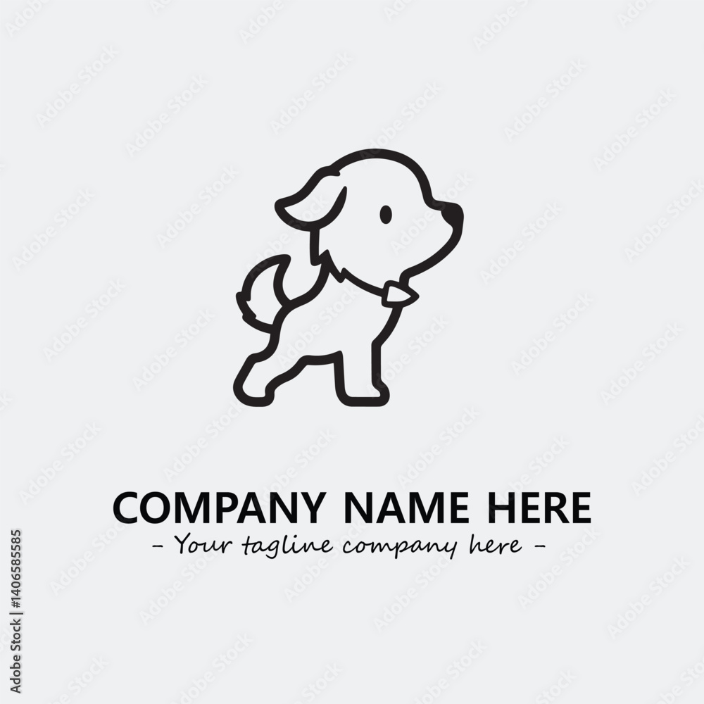 Fototapeta premium Dog illustration black and white for logo company vector image 