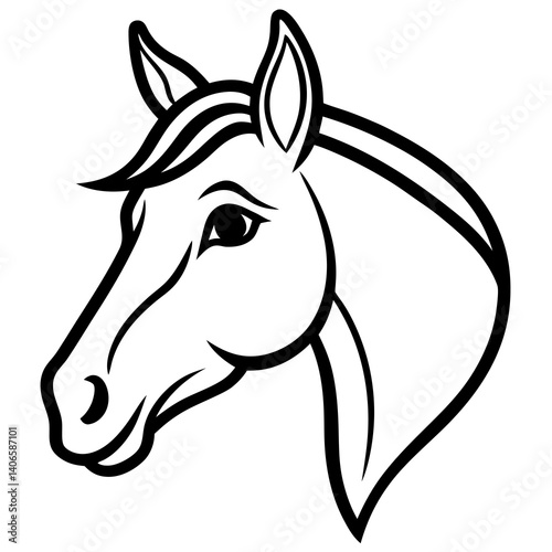 High-quality horse head vector design, perfect for logos, illustrations, and creative projects.