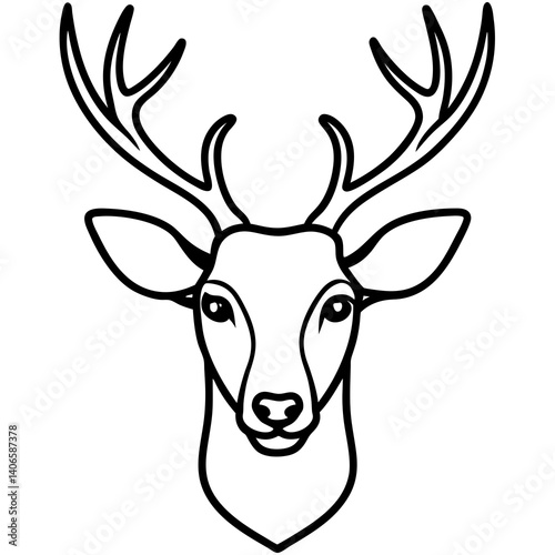 Deer Head Vector Graphic – Wildlife Silhouette Design for Logos & Prints