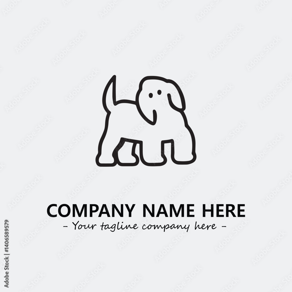 Obraz premium Dog illustration black and white for logo company vector image