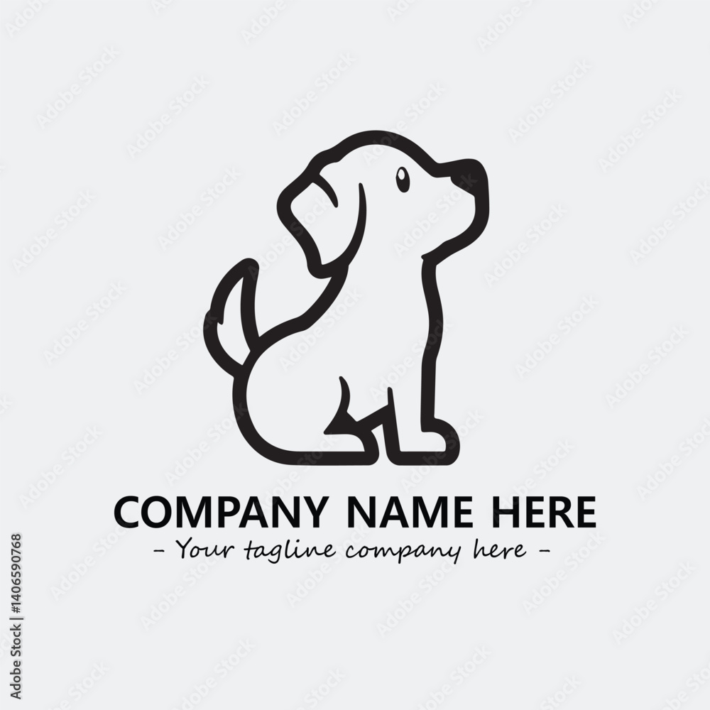 Dog illustration black and white for logo company vector image
Dog illustration black and white for logo company vector image