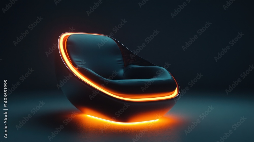 Futuristic Illuminated Chair: A Modern Design in Neon Orange Futuristic Illuminated Chair: A Modern Design in Neon Orange