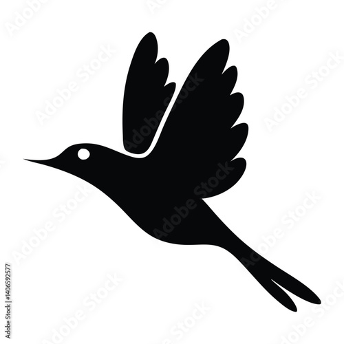 Flying bird silhouette vector illustration design on white background, bird vector, bird silhouette